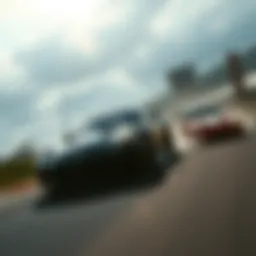 A dynamic scene showcasing a high-speed race in the new Forza Horizon