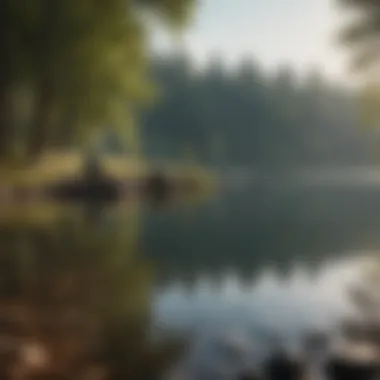 Mindfulness practice by the serene lake