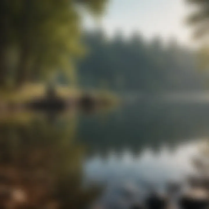 Mindfulness practice by the serene lake