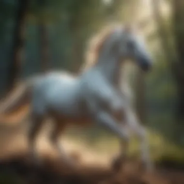 Enchanted Unicorn Galloping in Fantasy Realm