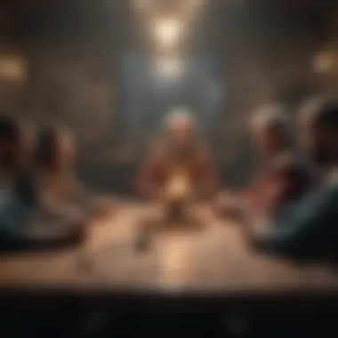 A strategic discussion among players in a cozy setting.