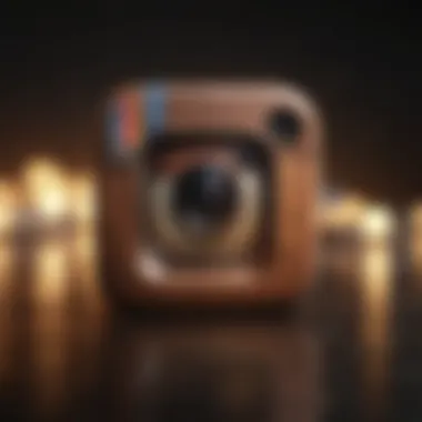 Illuminated smartphone with Instagram logo