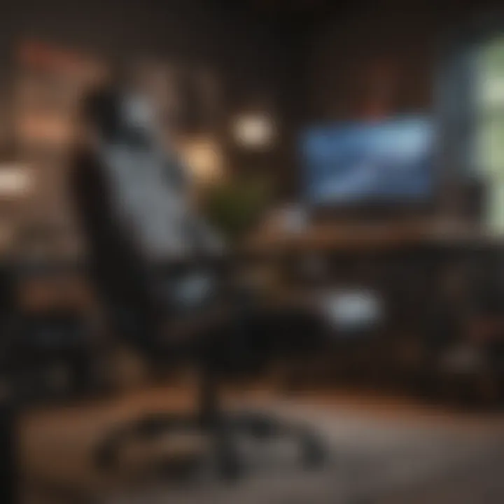 User enjoying the gaming chair in a vibrant gaming setup