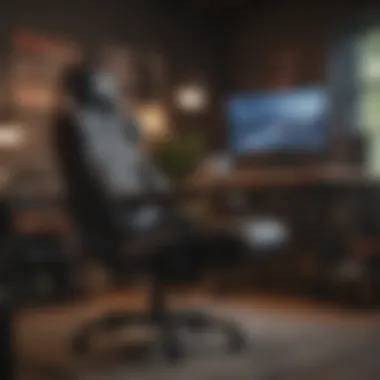 Gaming Setup with Killabee Chair User enjoying the gaming chair in a vibrant gaming setup