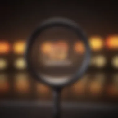 Magnifying glass over Instagram logo