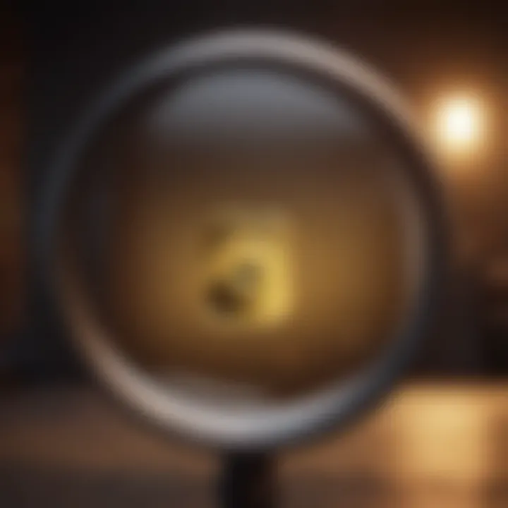 Magnifying glass zooming in on Snapchat app icon