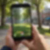 A detailed view of a smartphone screen showing a Pokémon Go throw in action
