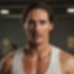 Matthew McConaughey showcasing his physical transformation for a role