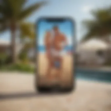 Mobile phone with Love Island US app icon displayed