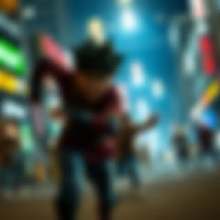 Dynamic action scene from the latest My Hero Academia movie