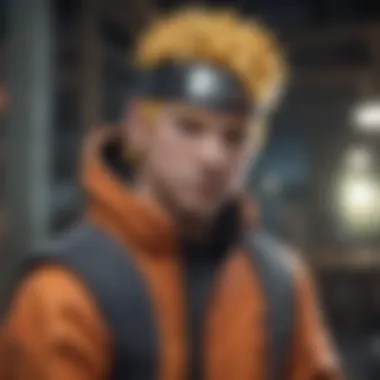 A vibrant scene of Naruto in a gaming environment