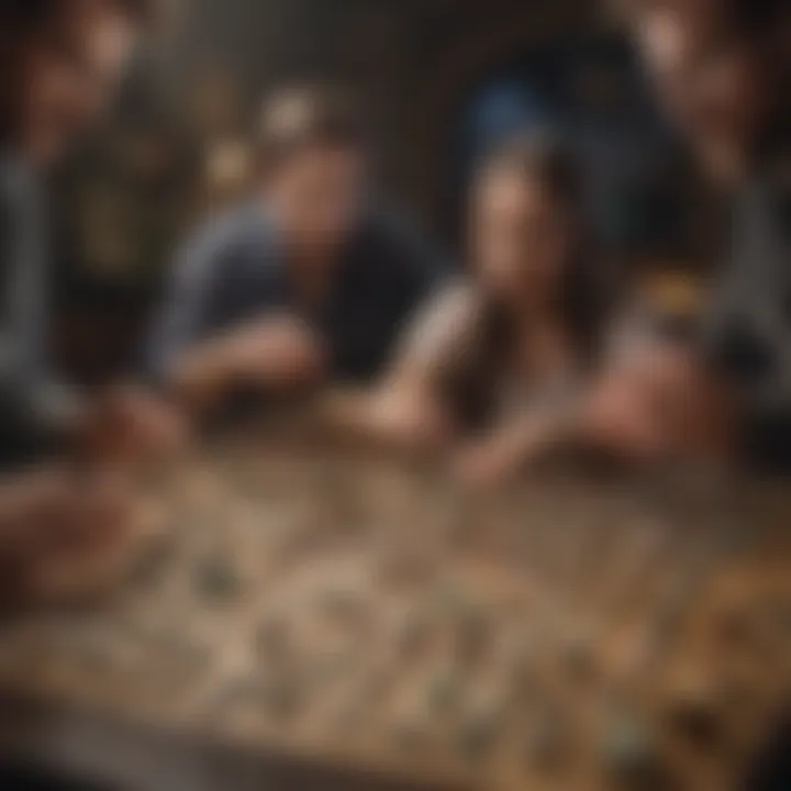 A group of engaged individuals solving the puzzle together.