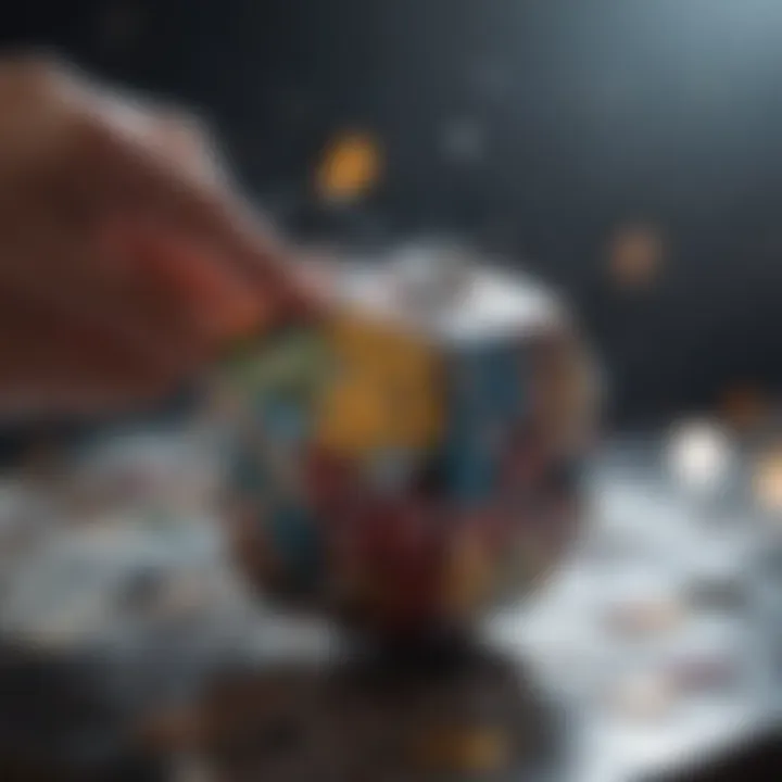 An abstract visualization of the psychological attraction to puzzles.