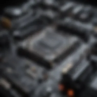 A close-up of various PC components with price tags