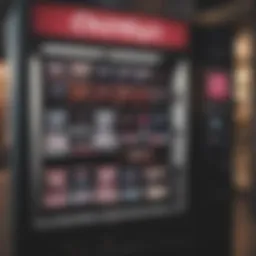 Elegant lingerie displayed in a high-tech vending machine