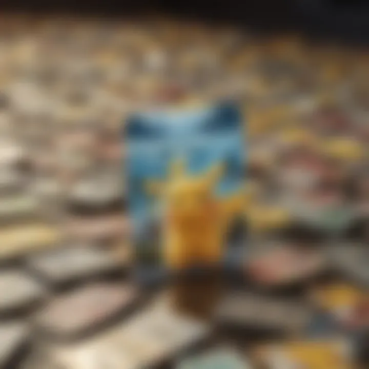 Illustration depicting the Pikachu Card as a rare gem in a sea of cards