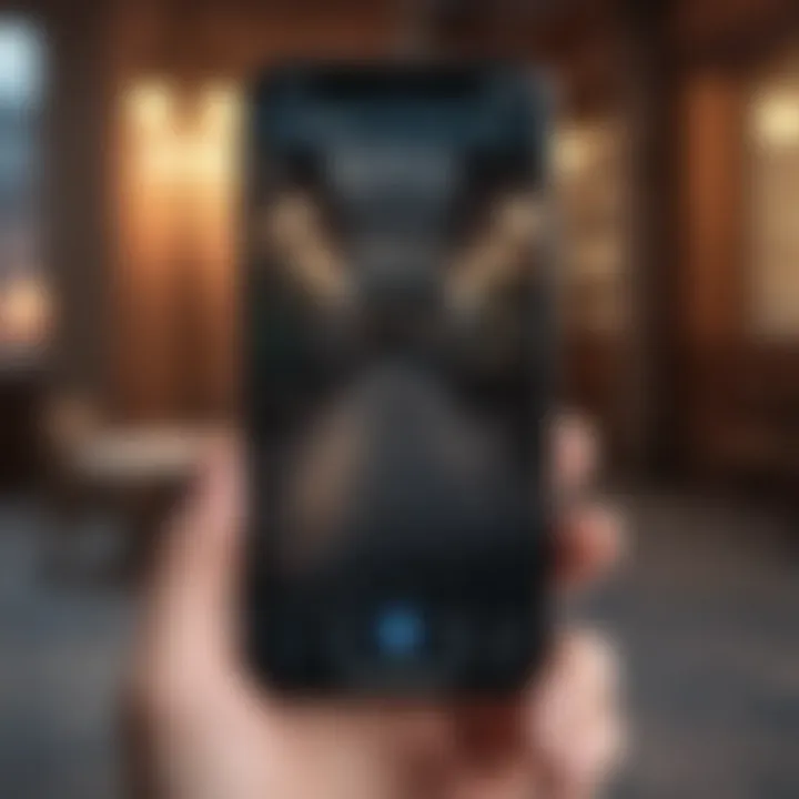 Modern smartphone displaying reshare options on Instagram