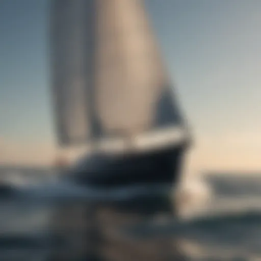 Elegantly designed sailing yacht in motion on the open sea