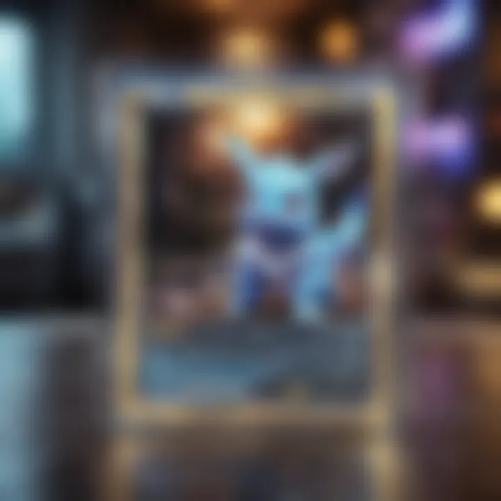 Illustration of a shimmering holographic Pokemon TCG card
