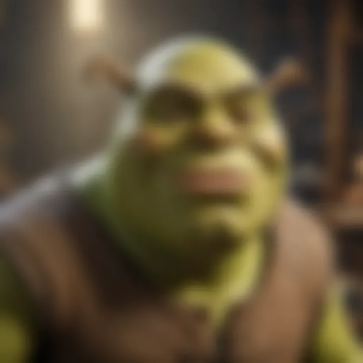 Creative artwork of Shrek character