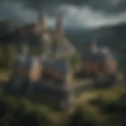 The four Hogwarts houses represented in a creative collage