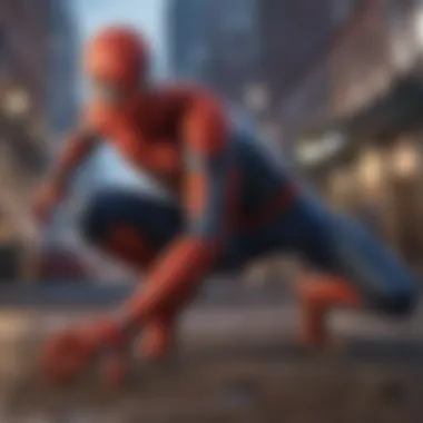 Spider-Man in a dynamic gaming scene showcasing mechanics