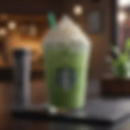 Exquisite Starbucks Iced Matcha Latte with Whipped Cream and Drizzle