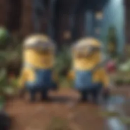 Colorful scene featuring Minions in an adventurous scenario.