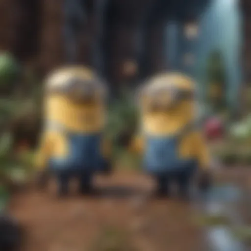 Colorful scene featuring Minions in an adventurous scenario.