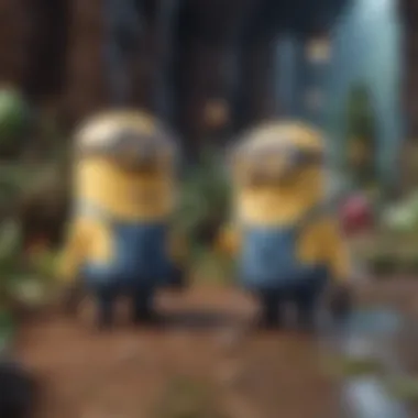 Minions in Adventure Colorful scene featuring Minions in an adventurous scenario.