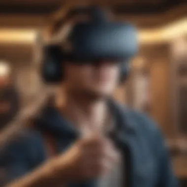Immersive Gaming Experience with Oculus Gamers engaging with immersive virtual reality