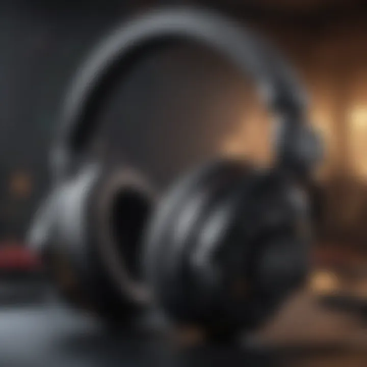 Close-up of headset features and controls