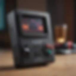 An early handheld gaming device showcasing its retro design.