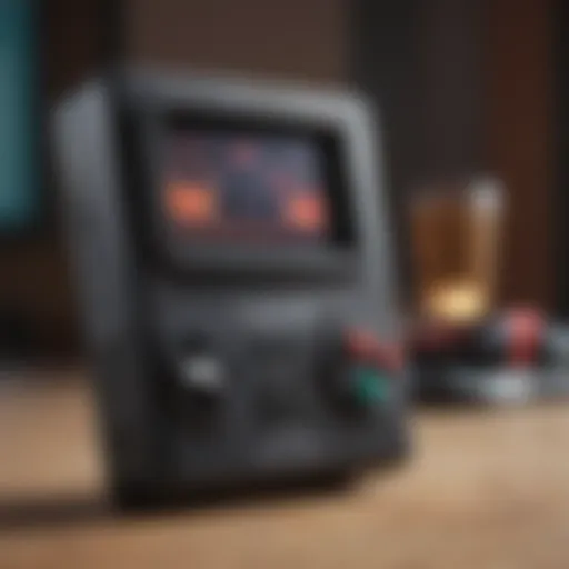 An early handheld gaming device showcasing its retro design.