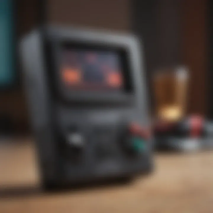An early handheld gaming device showcasing its retro design.
