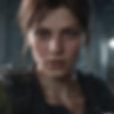 A screenshot depicting the intense atmosphere in Resident Evil gameplay