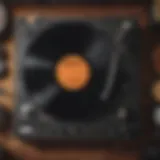 A vintage vinyl record spinning on a turntable, symbolizing the origins of original soundtracks.