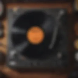 A vintage vinyl record spinning on a turntable, symbolizing the origins of original soundtracks.