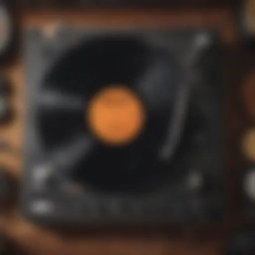 A vintage vinyl record spinning on a turntable, symbolizing the origins of original soundtracks.