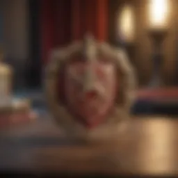 The emblem of Gryffindor house representing bravery.