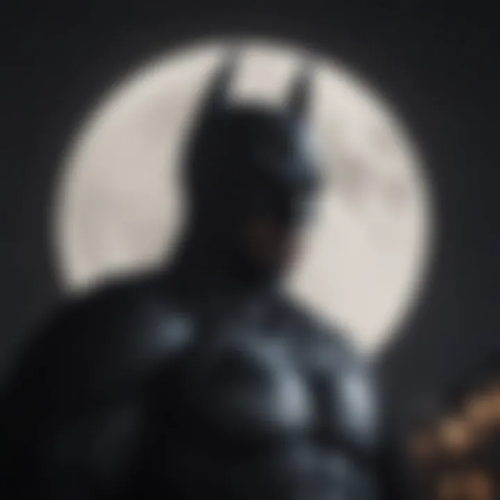 Batman's iconic silhouette against a full moon