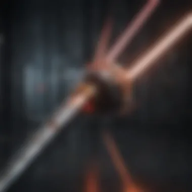 A conceptual visualization of a lightsaber integrated into modern technology.