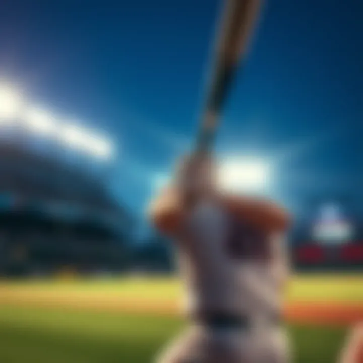 An artistic representation of a baseball player in action on the field.