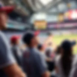 A vibrant baseball stadium filled with fans eagerly awaiting the game.
