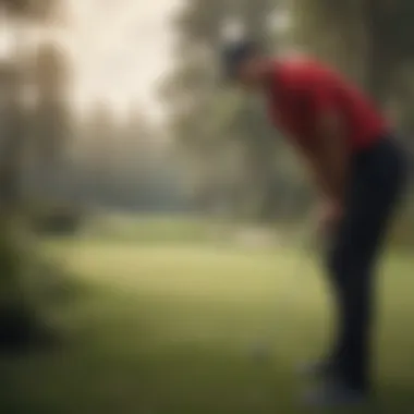 Gamer immersed in gameplay of Tiger Woods golf simulation