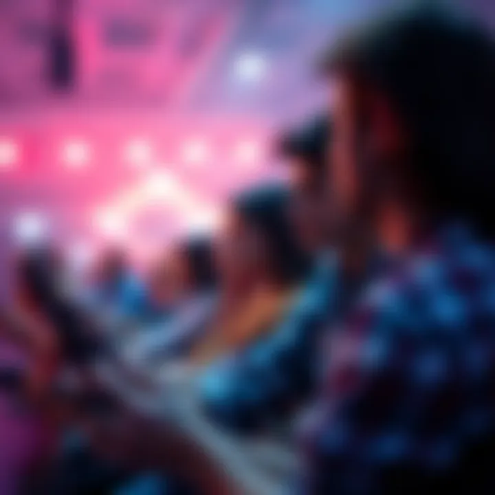 Fostering Audience Interaction During TikTok Live An interactive audience engaging with a TikTok Live broadcaster.