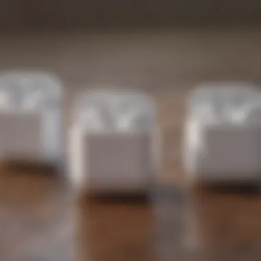 Different AirPods models lined up in a row