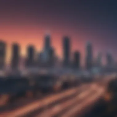 Surrealistic depiction of Los Santos skyline