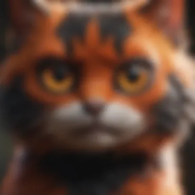 A close-up of Litten's distinctive features and fiery fur.