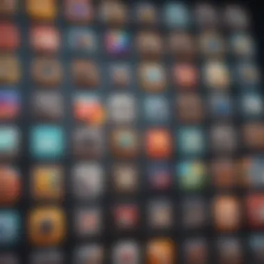 Collection of unique app icons arranged aesthetically